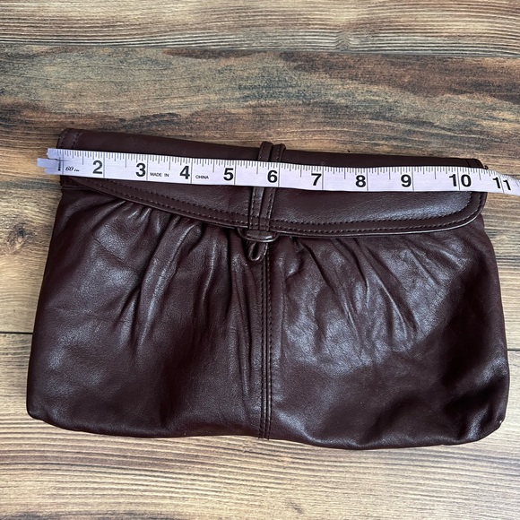 Vintage Dark Brown Leather Clutch Antonia‎ designs - Picture 3 of 8